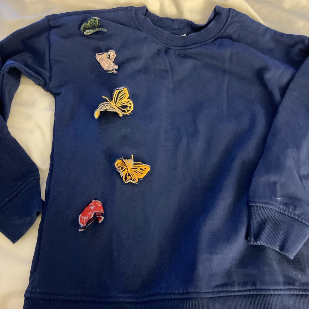 Hanna Andersson Navy Butterfly Sweatshirt